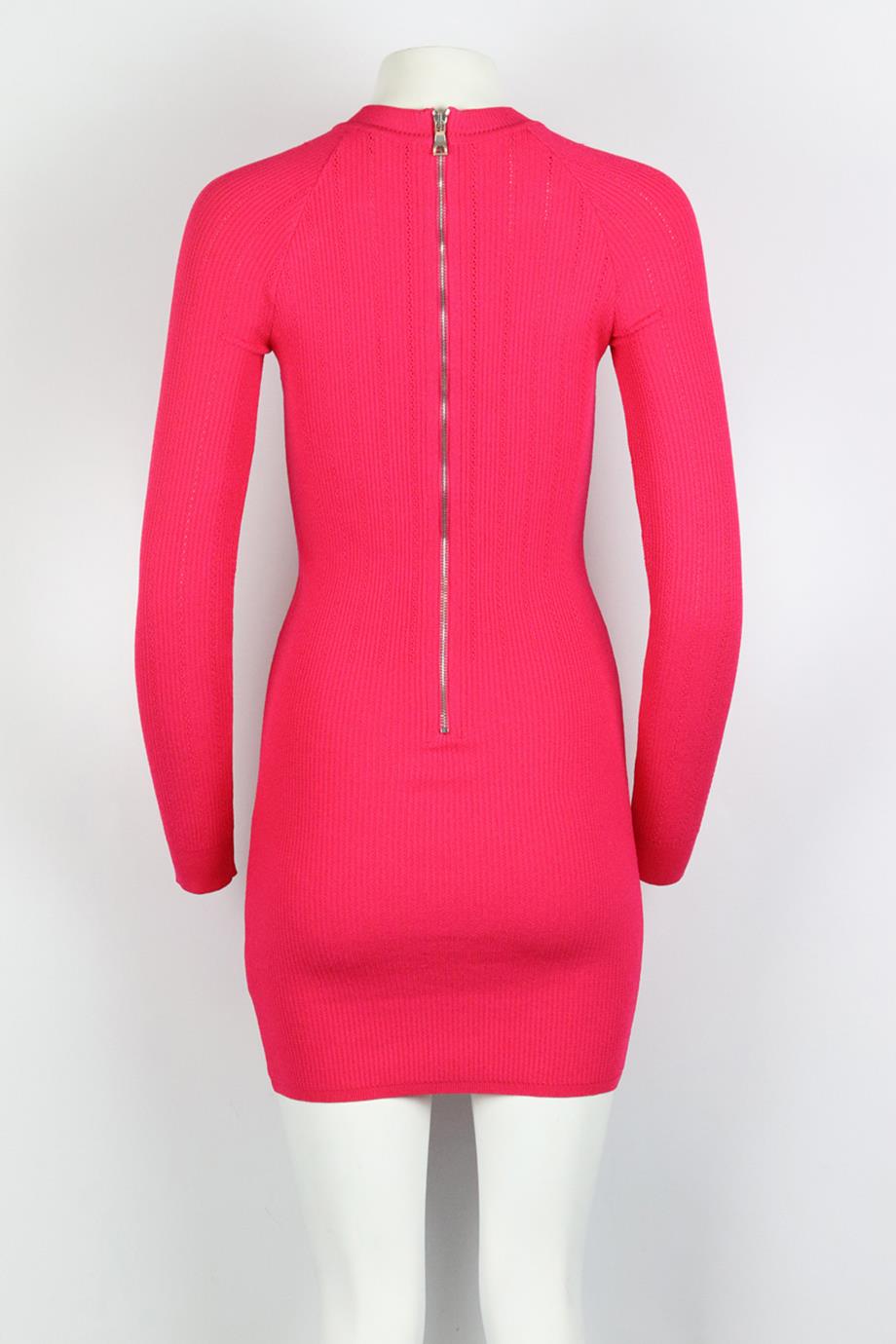 BALMAIN BUTTON EMBELLISHED RIBBED STRETCH KNIT MINI DRESS FR 40 UK 12 | nikkibradford BALMAIN BUTTON EMBELLISHED RIBBED STRETCH KNIT MINI DRESS FR 40 UK 12 | nikkibradford
