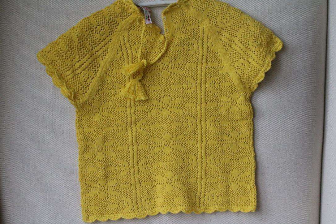 BONPOINT BABY CROCHET YELLOW SWEATER TOP 3 YEARS