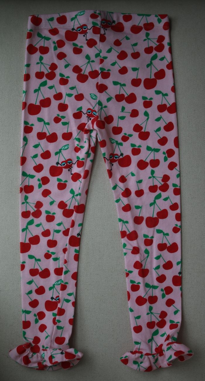 FENDI GIRLS CHERRY PRINT LEGGINGS 5 YEARS