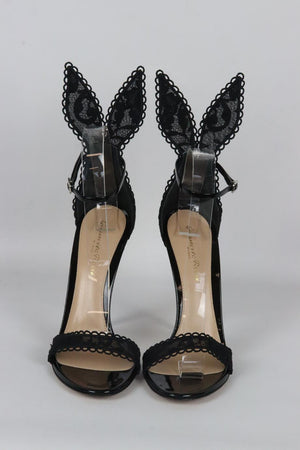 GIANVITO ROSSI LACE AND PATENT LEATHER SANDALS EU 38 UK 5 US 8
