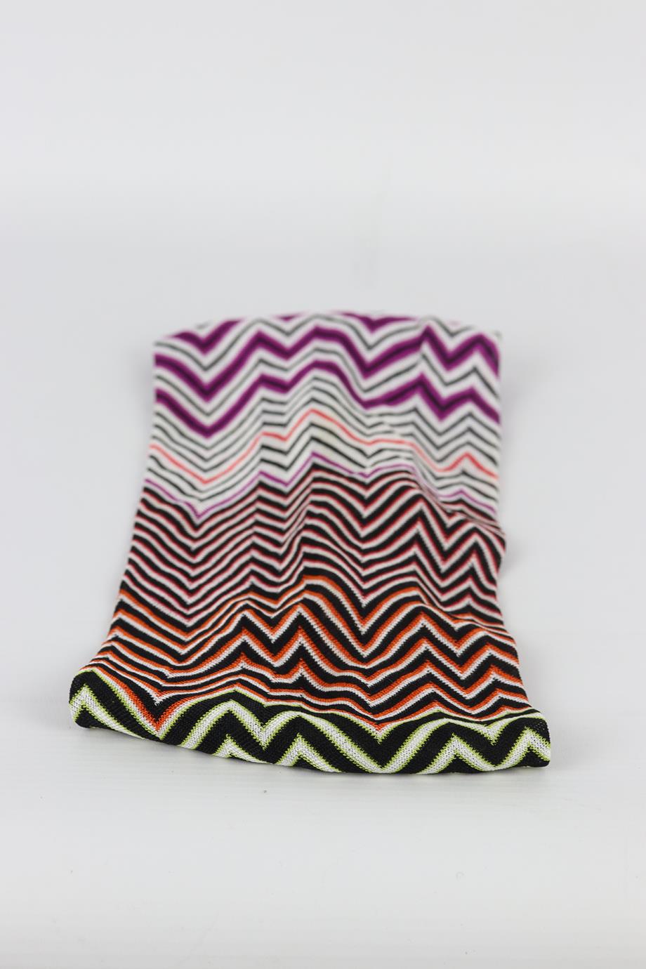 MISSONI STRIPED CROCHET KNIT HEADBAND ONE SIZE