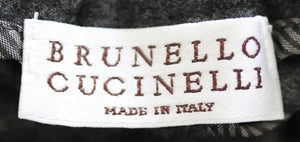 BRUNELLO CUCINELLI BEAD EMBELLISHED WOOL BLEND TWILL PANTS IT 38 UK 6