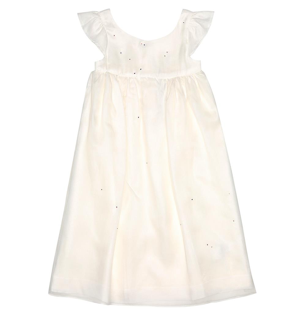 BONPOINT KIDS GIRLS EMBELLISHED SILK DRESS 6 YEARS