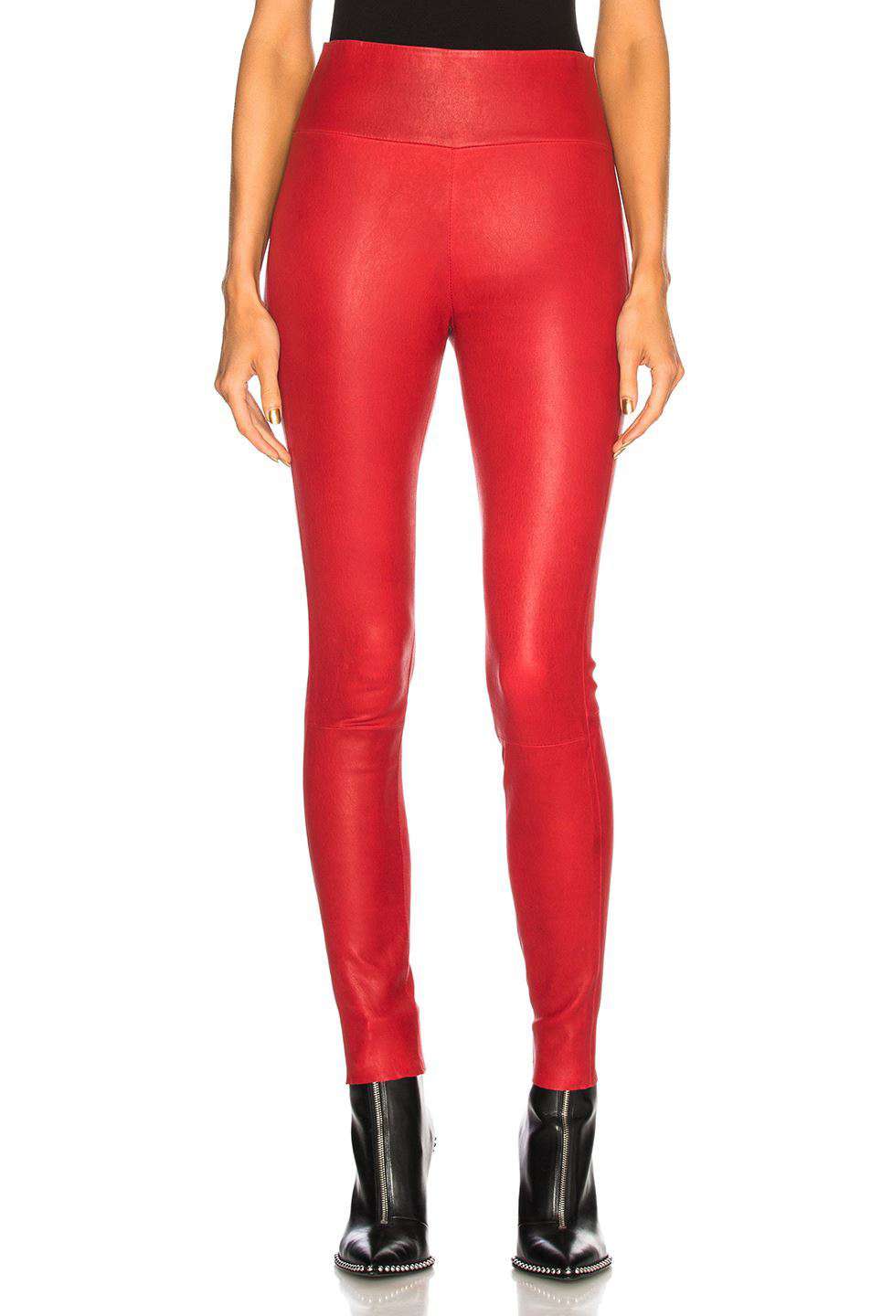 SPRWMN HIGH WAIST LEATHER LEGGINGS SMALL