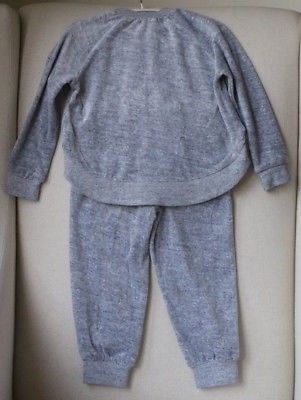 LITTLE MARC JACOBS BABY GIRLS GREY VELOUR TRACKSUIT 3 YEARS