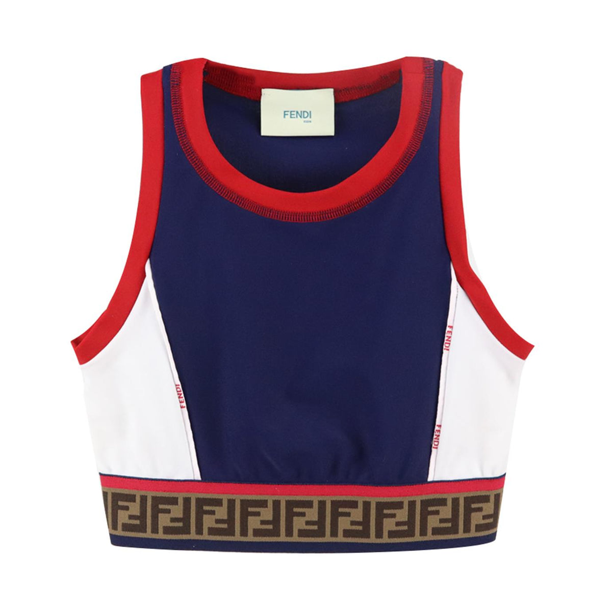 FENDI KIDS GIRLS FF STRETCH CROP TOP 6 YEARS