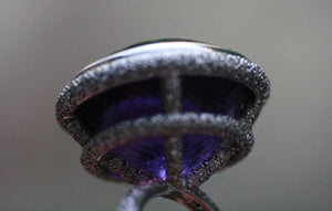 THEO FENNELL AMETHYST AND DIAMOND WHITE GOLD RING
