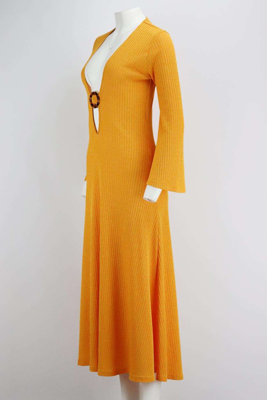 dodo bar yellow cut out dress Dodo Bar Or Maya Cut-Out Knit Dress In Yellow worn by Maria Georgas as seen in The Bachelor (S28E04)