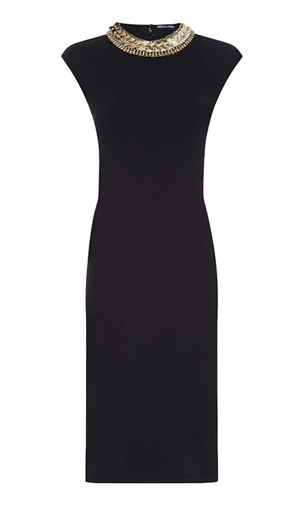 ALEXANDER MCQUEEN EMBELLISHED STRETCH KNIT DRESS XSMALL
