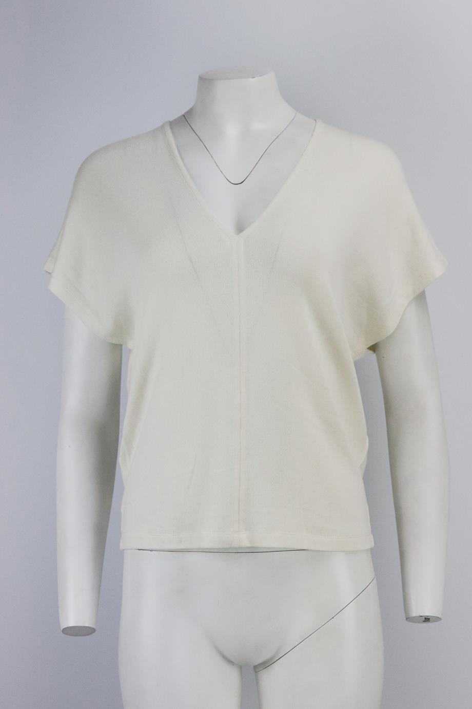 VINCE RIBBED COTTON BLEND TOP SMALL