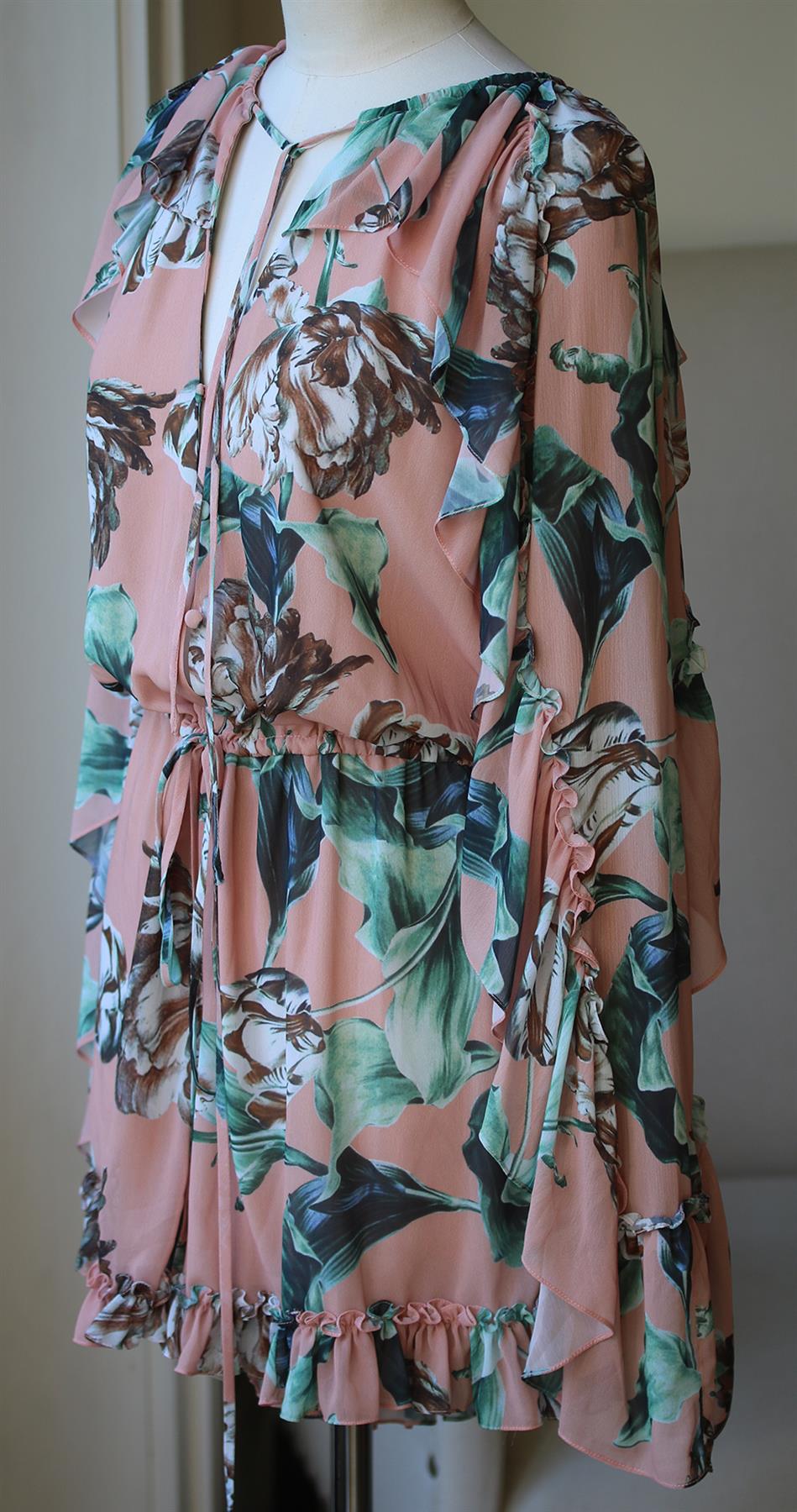 PATBO BOTANICA FLORAL PRINT RUFFLED PLAYSUIT UK 14
