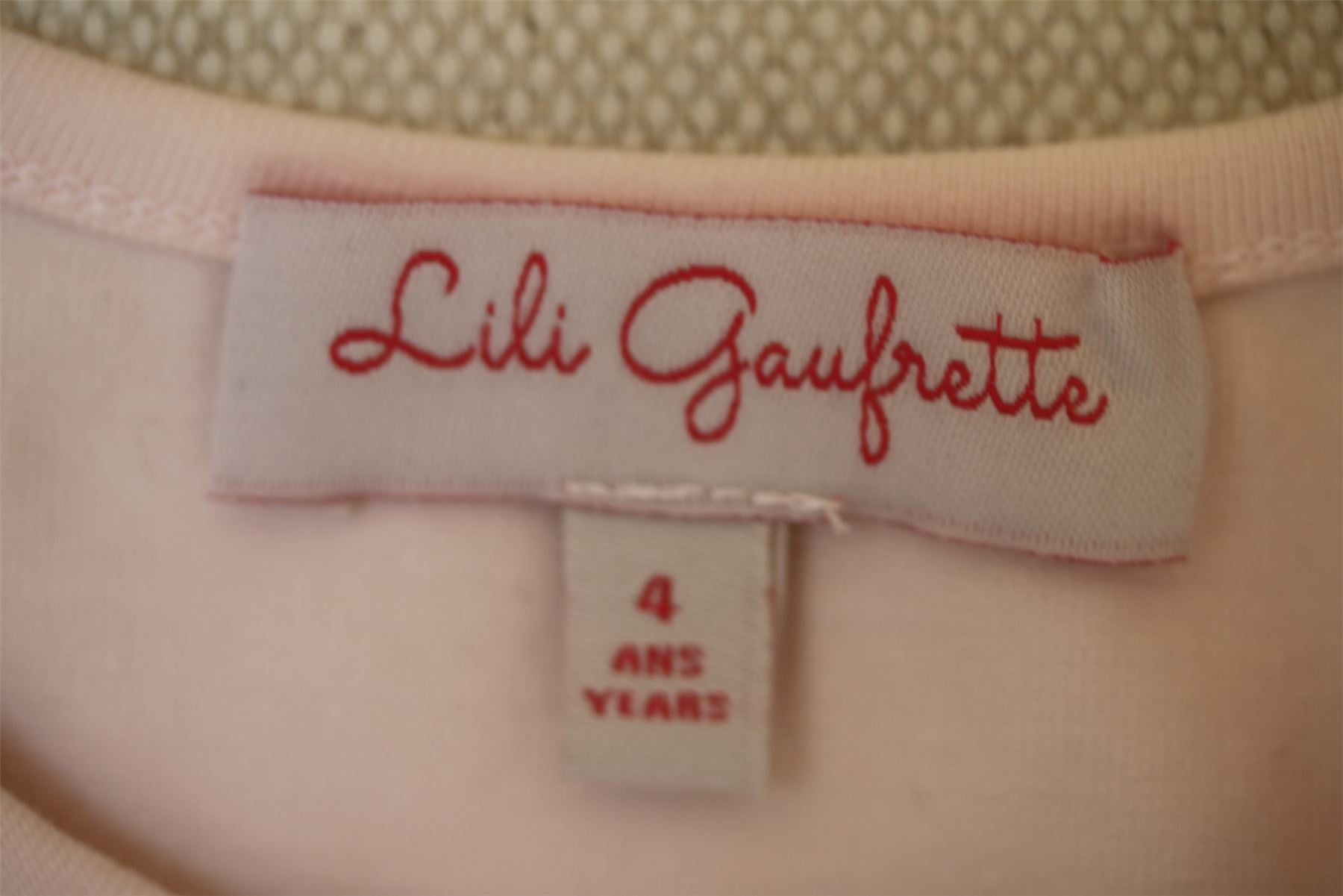 LILI GAUFRETTE GIRLS PINK LOGO DRESS 4 YEARS