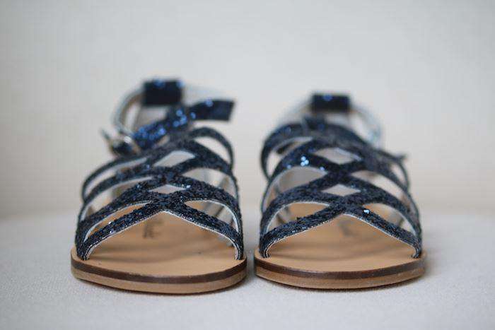 TARTINE ET CHOCOLAT GIRLS BLUE GLITTER SANDALS EU 26 UK 8.5