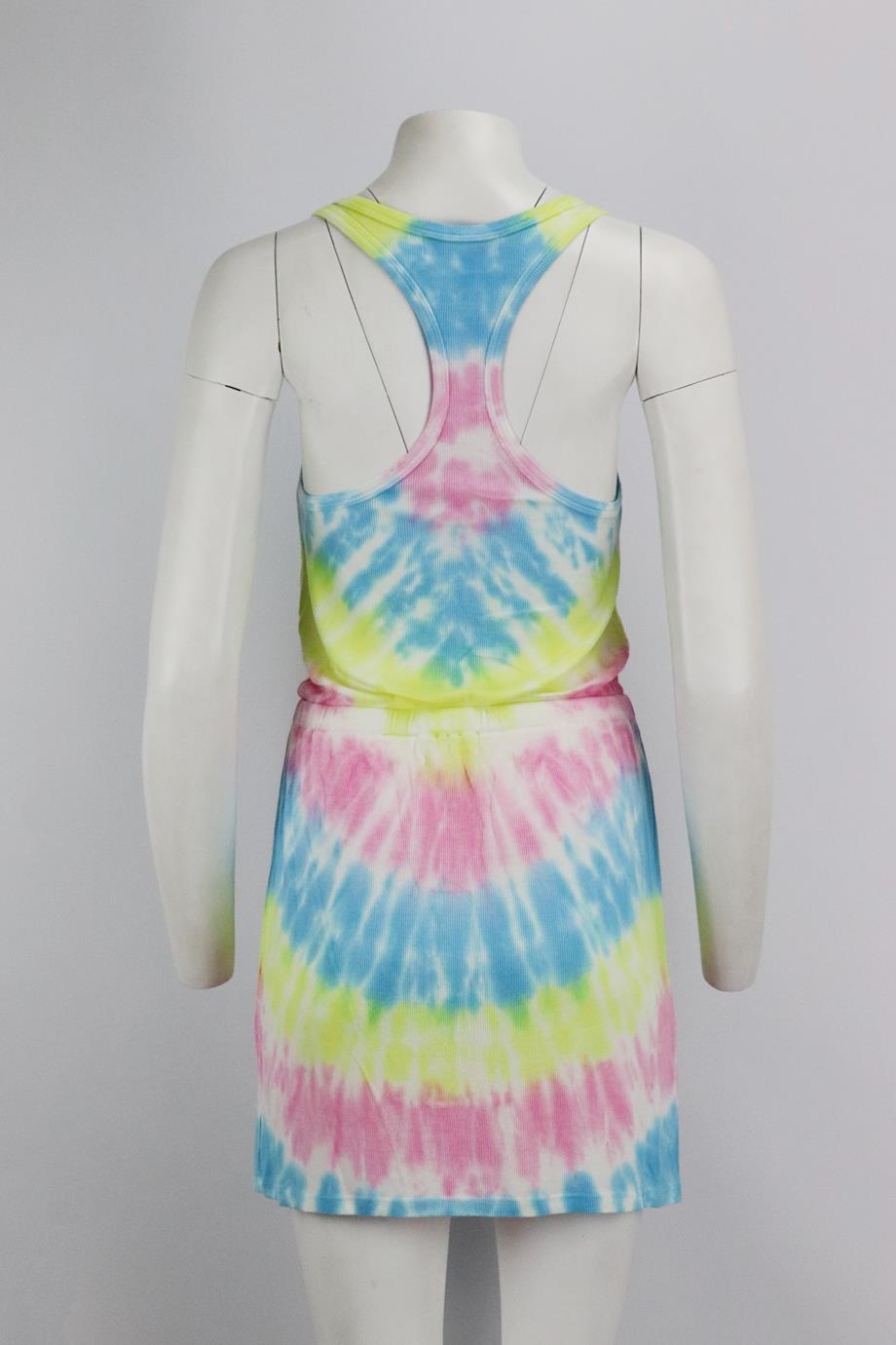SPIRITUAL GANGSTER TIE DYED RIBBED KNIT MINI DRESS SMALL