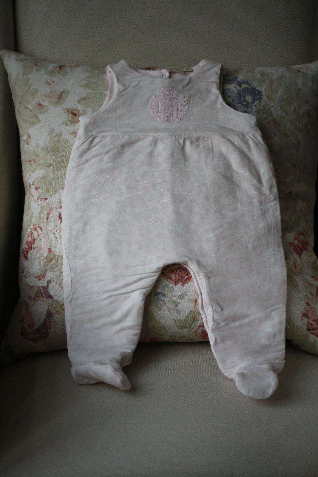 ROBERTO CAVALLI BABY PINK LEOPARD PADDED BABYGROW 9 MONTHS
