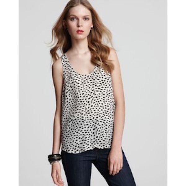 JOIE DREW SILK DOT TANK TOP SMALL