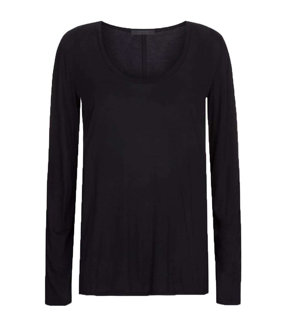 THE ROW BAXERTON STRETCH JERSEY TOP SMALL