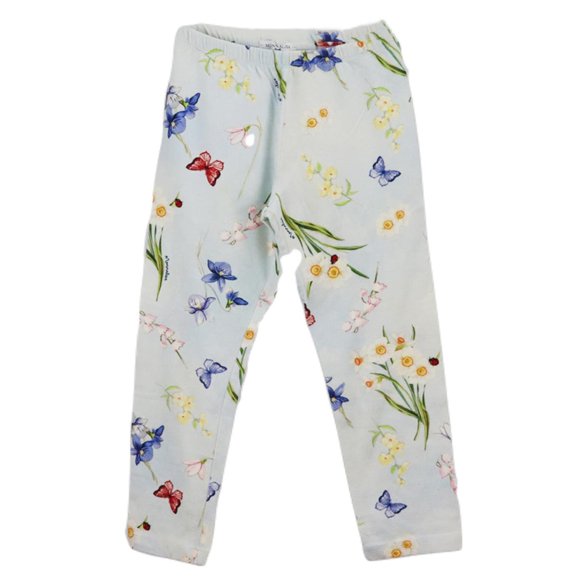 MONNALISA KIDS GIRLS SET OF TWO PRINTED COTTON LEGGINGS 8 YEARS