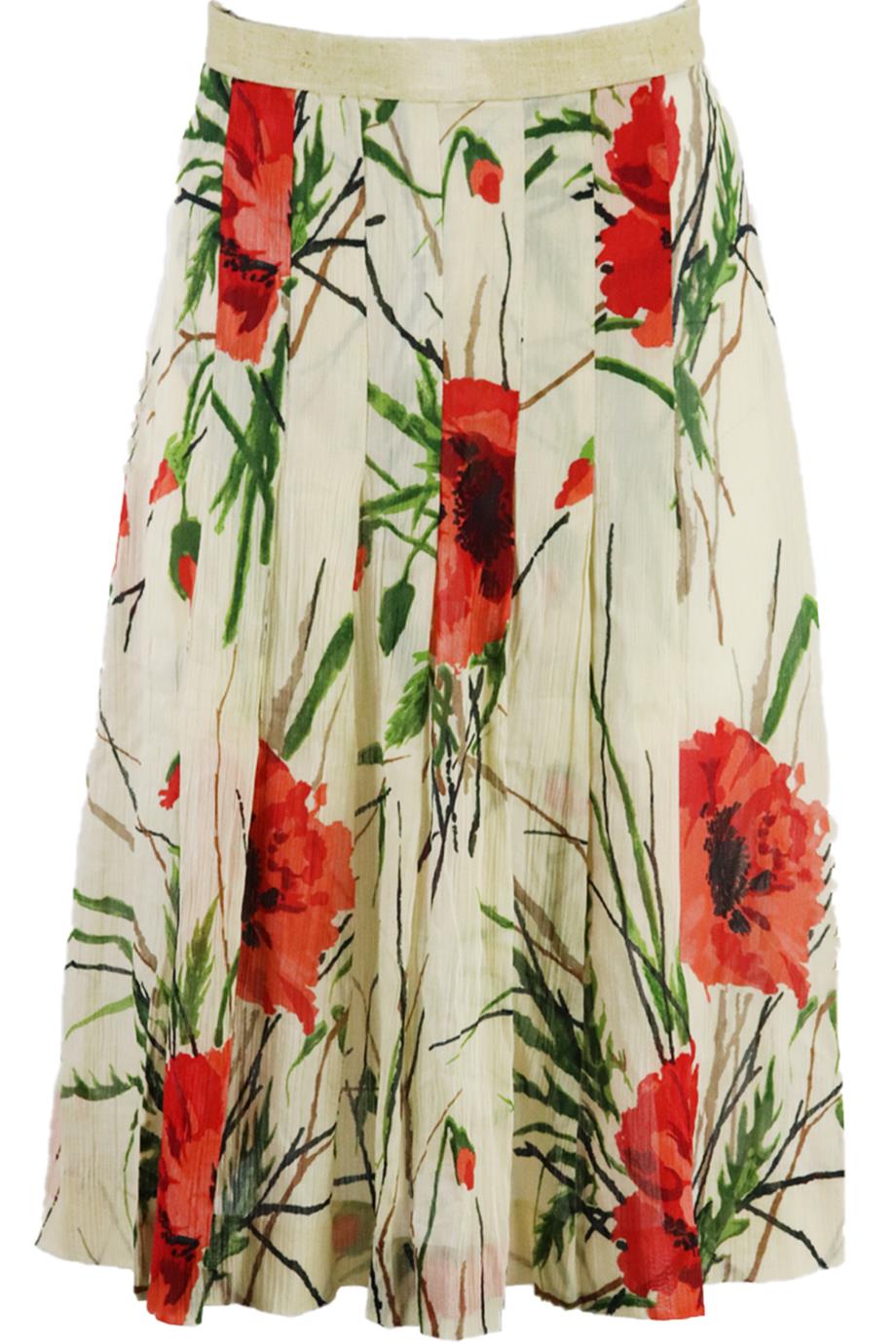 DOLCE AND GABBANA SPECIAL PIECE PRINTED COTTON SKIRT IT 40 UK 8