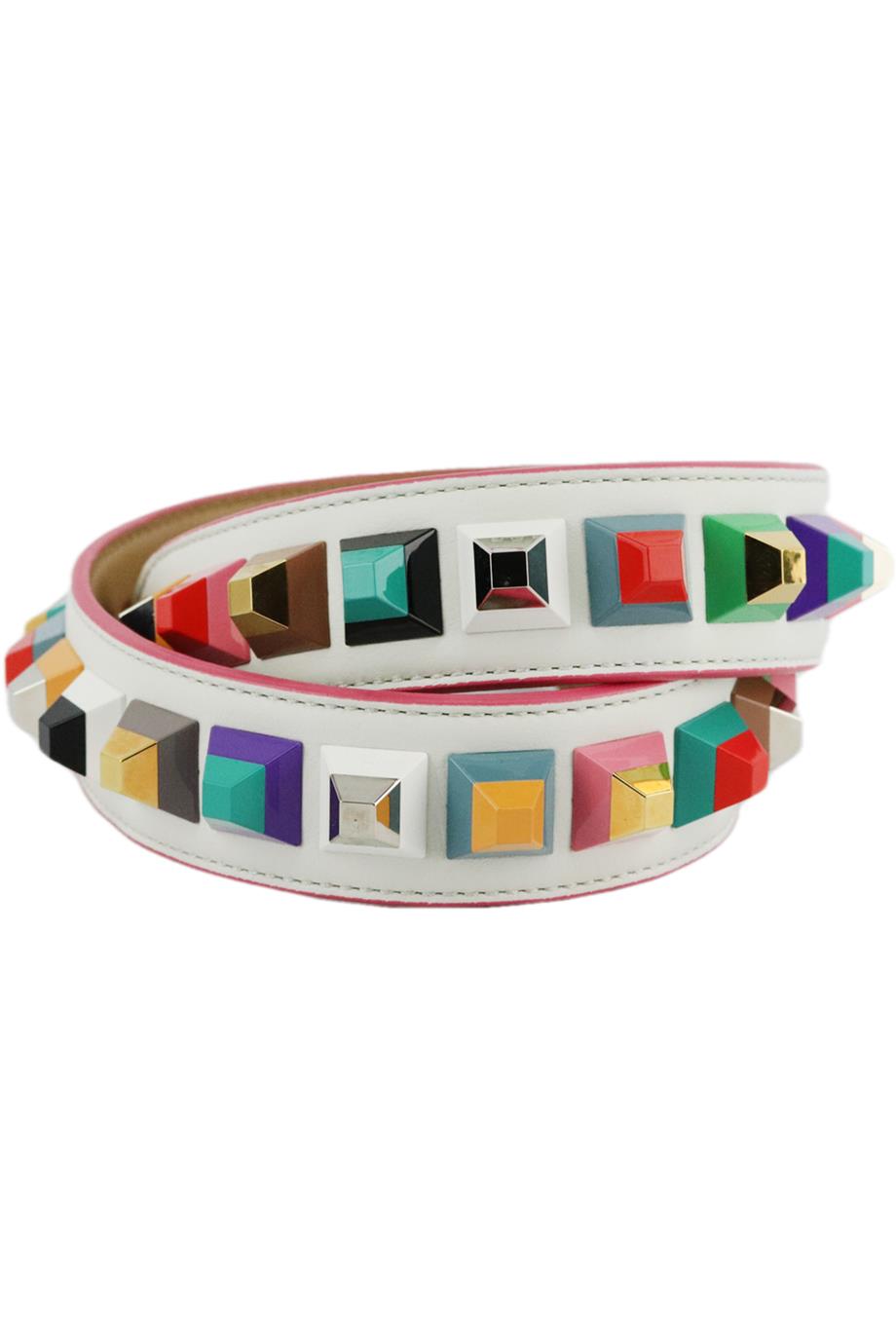 FENDI STUDDED LEATHER BAG STRAP