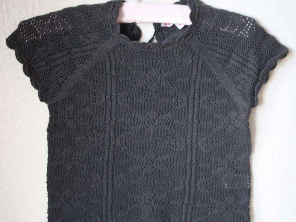 BONPOINT BABY CROCHET BLACK SWEATER TOP 3 YEARS