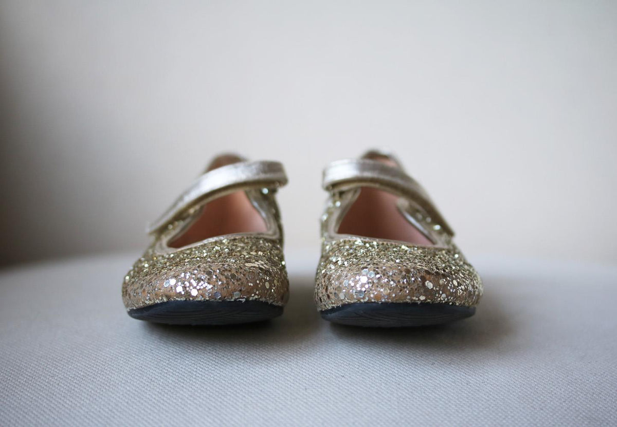 MANUELA DE JUAN KIDS GIRLS GLITTER SHOES EU 28 UK 10