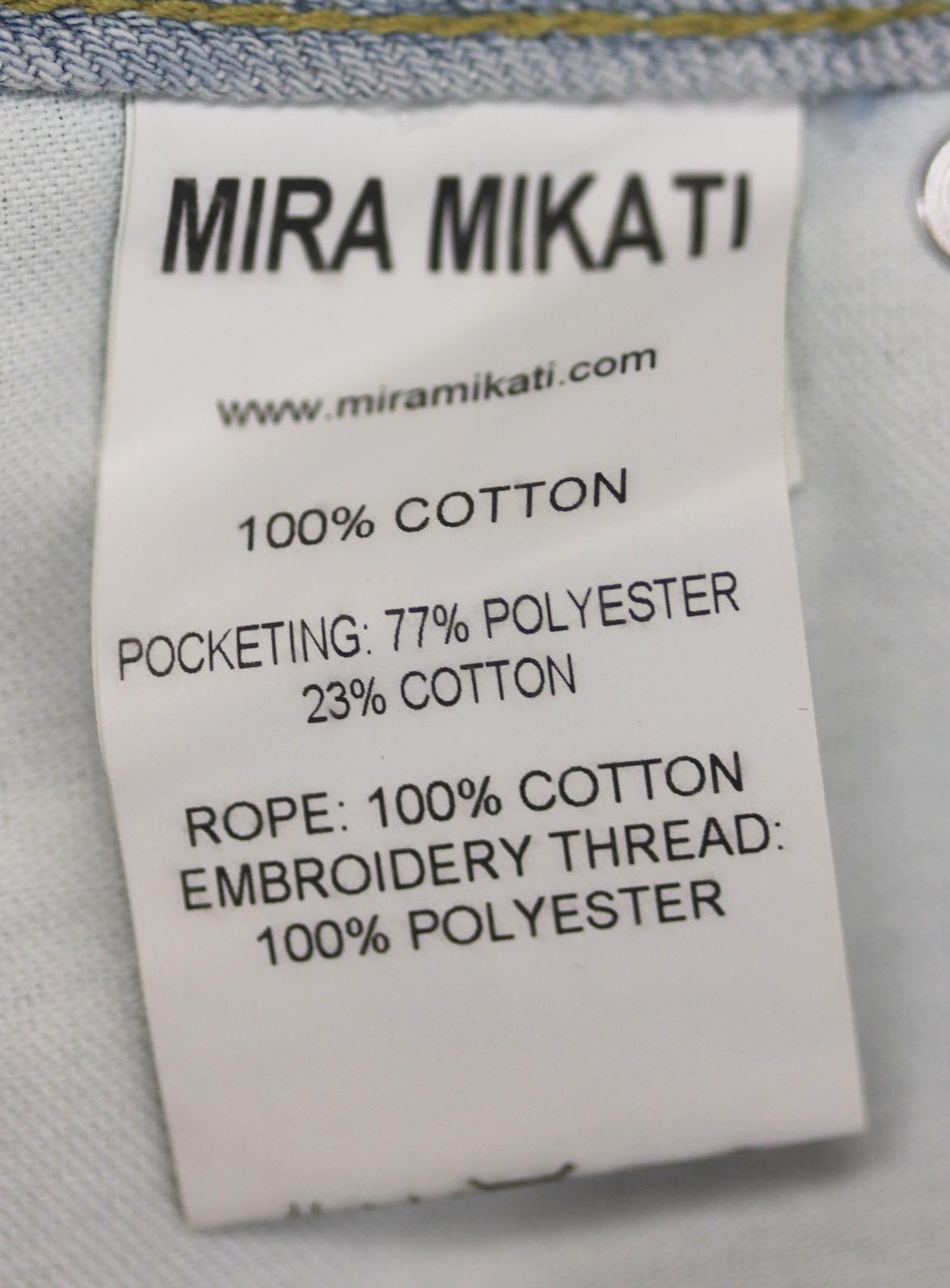 MIRA MIKATI BELTED EMBROIDERED DENIM SHORTS FR 34 UK 6