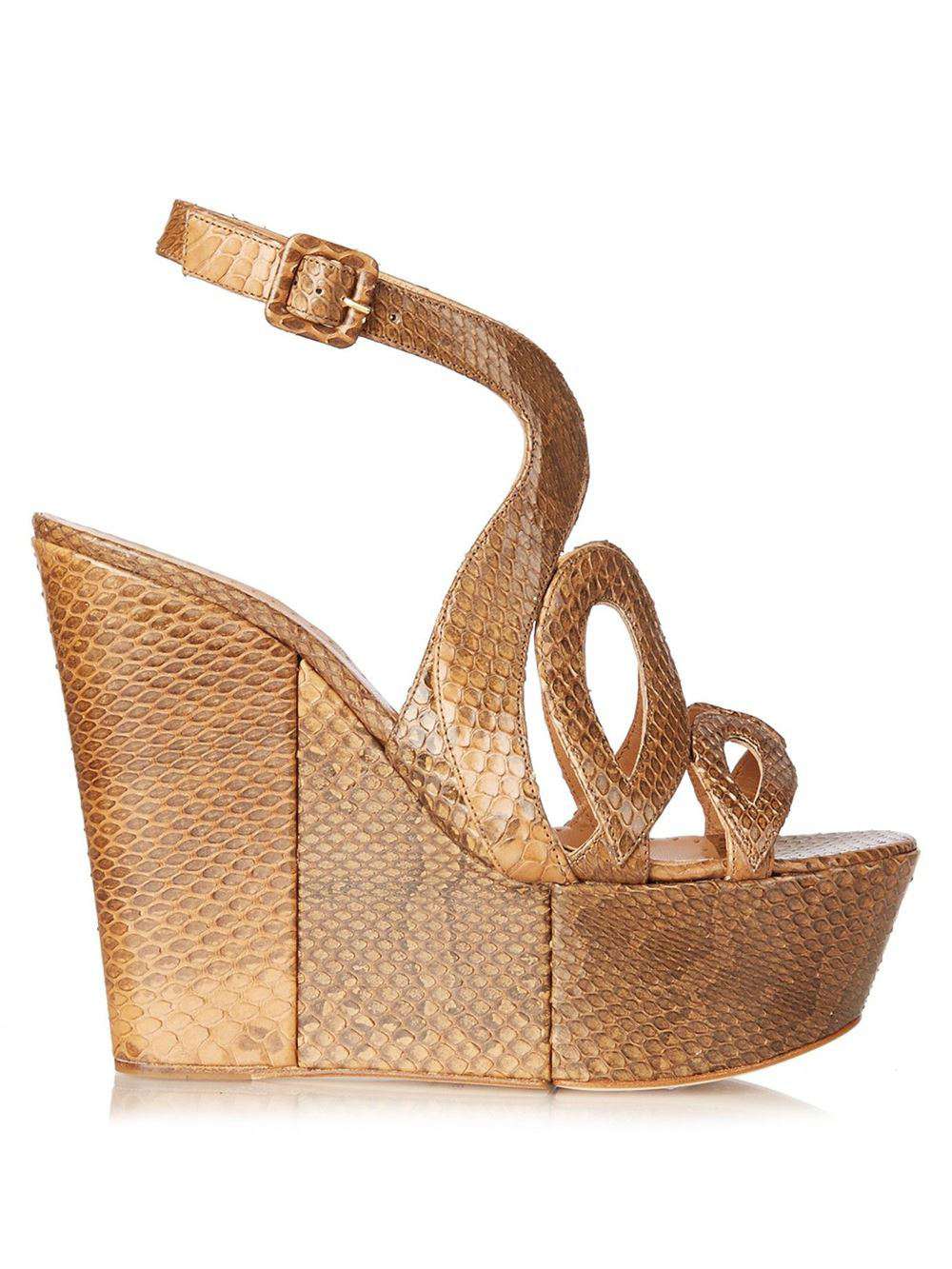 ALEXA WAGNER AYERS CUT OUT SNAKESKIN WEDGES EU 38.5 UK 5.5 US 8.5