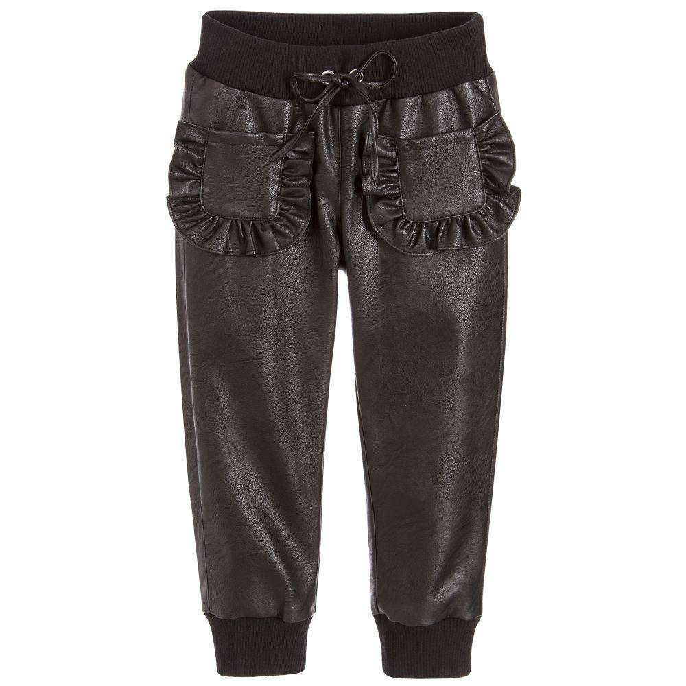 SIMONETTA GIRLS LEATHER-LOOK TROUSERS 4 YEARS