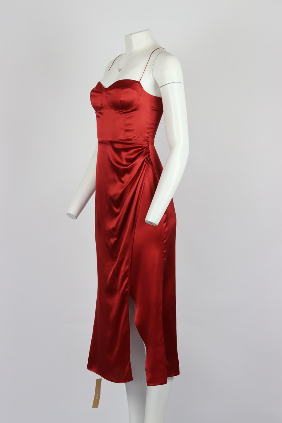 REFORMATION SILK SATIN MIDI DRESS US 2 UK 6
