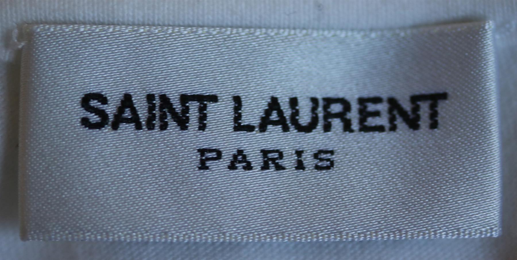 SAINT LAURENT LOVE PRINT COTTON JERSEY T-SHIRT MEDIUM