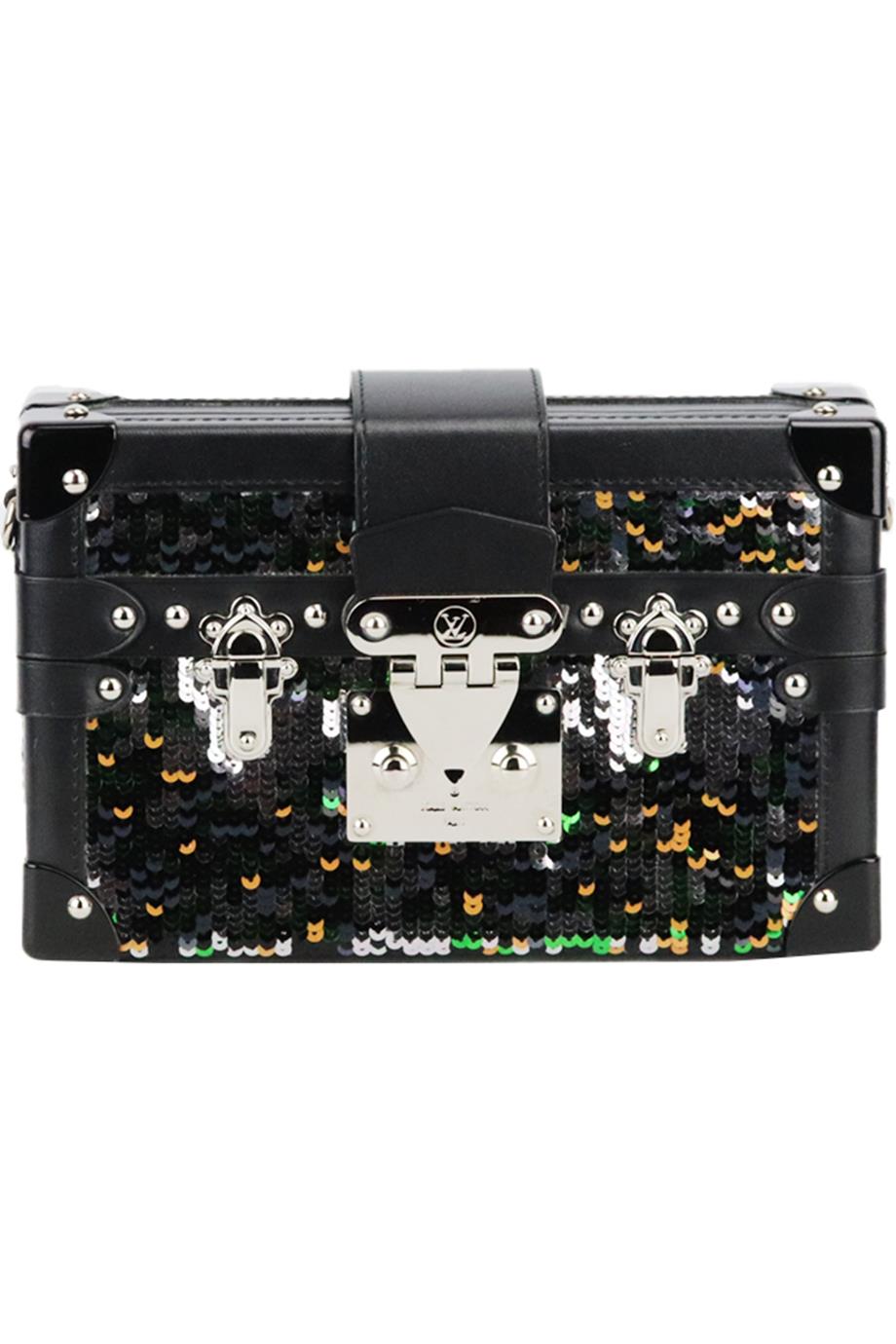 LOUIS VUITTON PETITE MALLE SEQUINED LEATHER CLUTCH