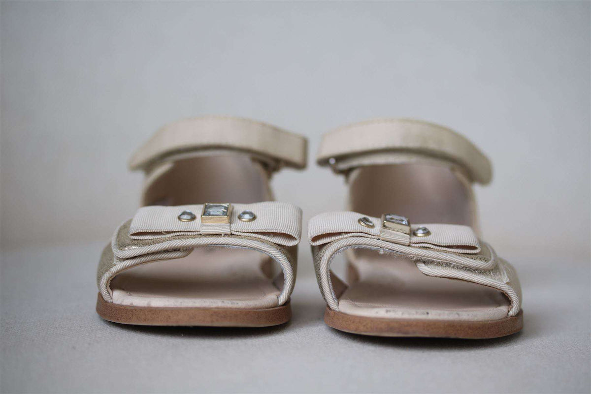 MAYORAL GIRLS GOLD BOW SANDALS EU 25 UK 7.5