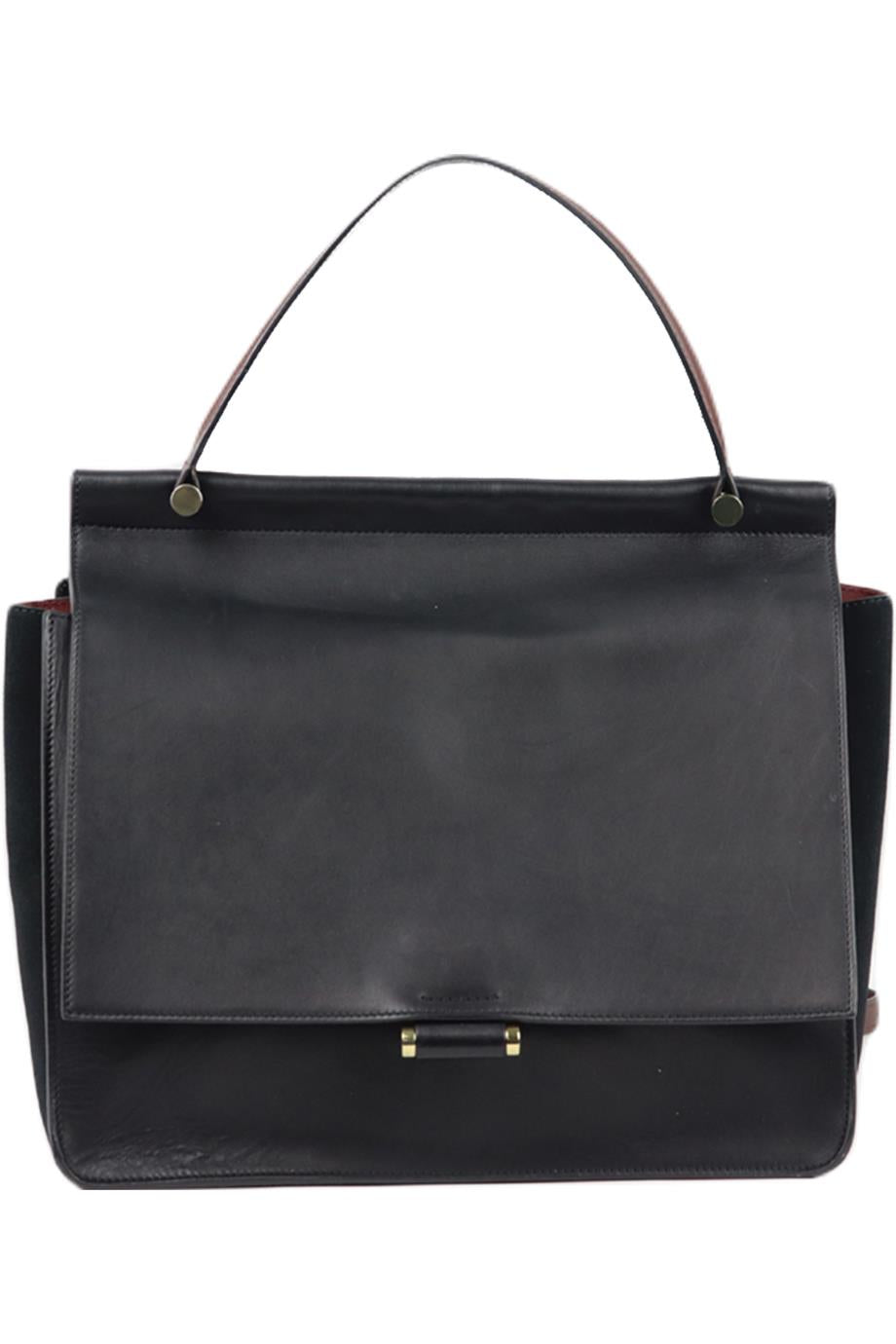 BY MALENE BIRGER SUEDE AND LEATHER SHOULDER BAG
