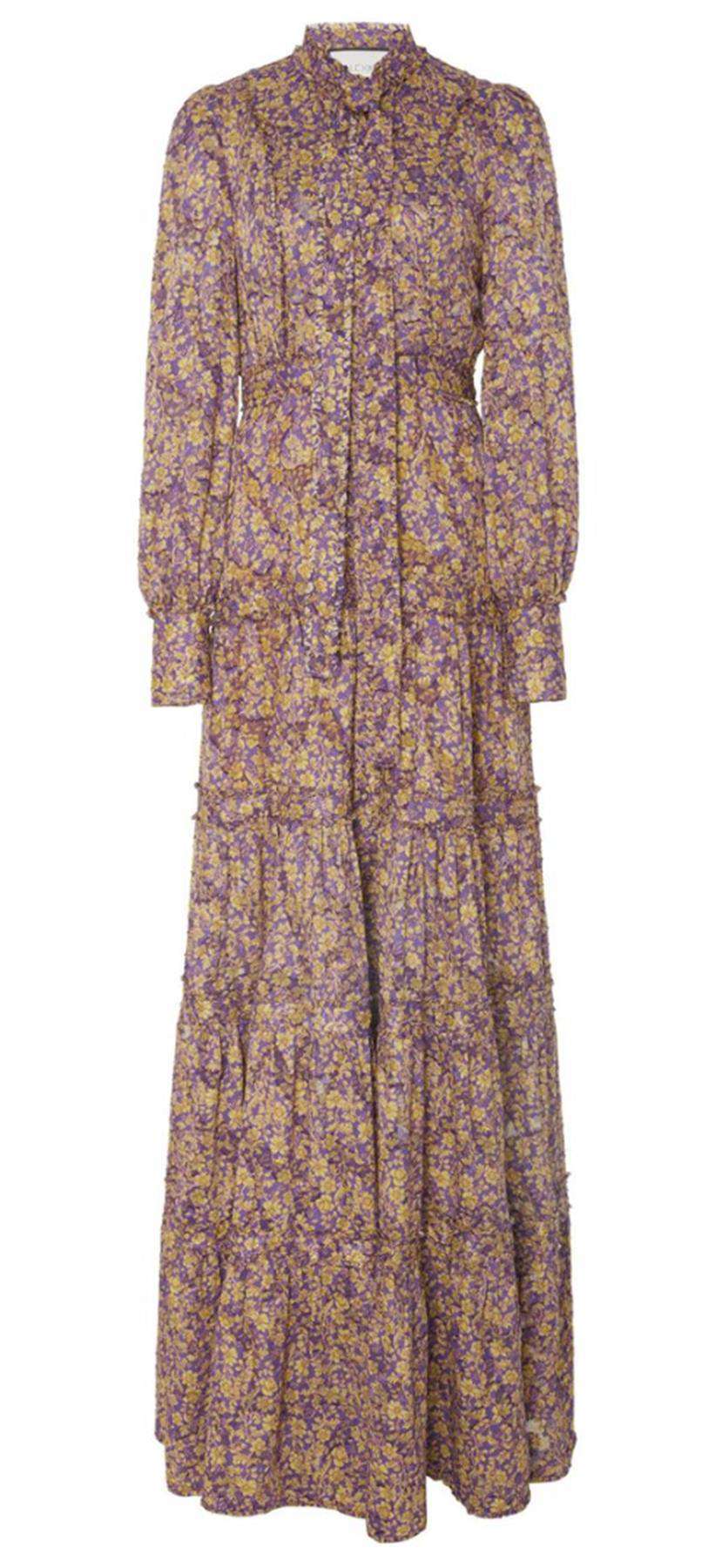 ALEXIS MARGEAUX FLORAL PRINT MAXI DRESS LARGE