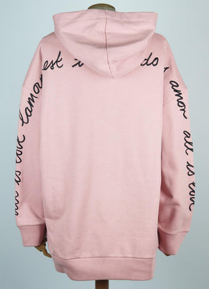 STELLA MCCARTNEY ALL IS LOVE EMBROIDERED FRENCH COTTON TERRY HOODIE IT 44 UK 12