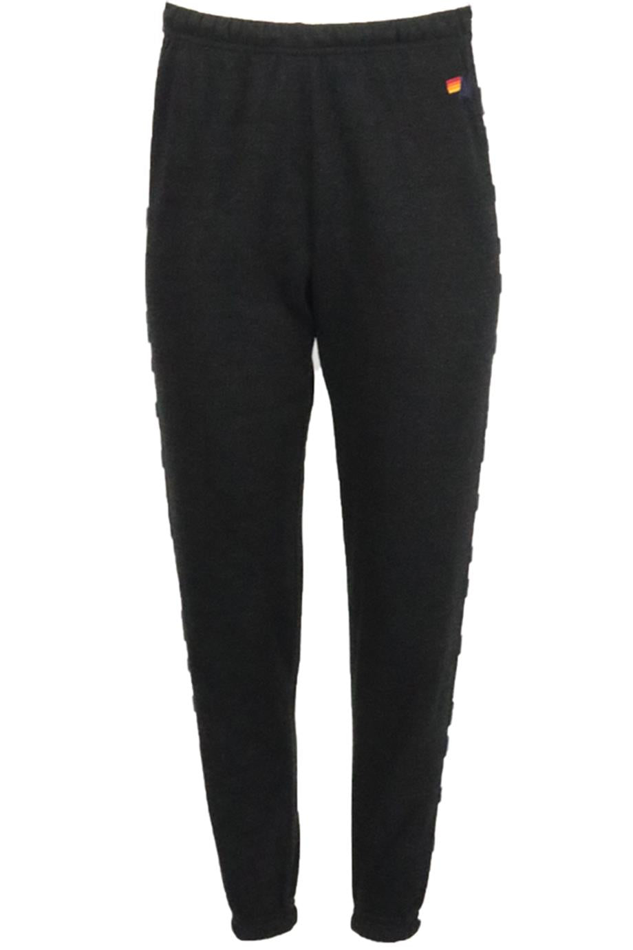 AVIATOR NATION VELVET TRIMMED COTTON JERSEY TRACK PANTS XSMALL