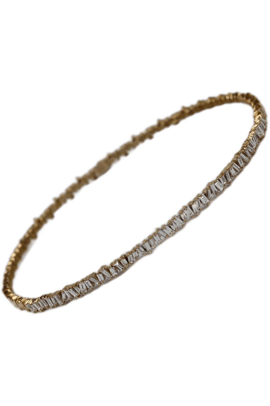 SUZANNE KALAN 18 KARAT ROSE GOLD BAGUETTE DIAMOND CHOKER