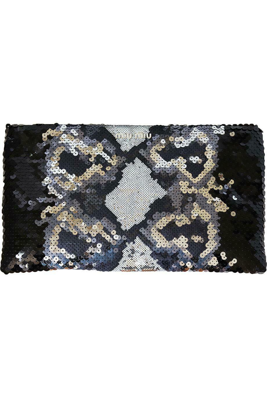 MIU MIU OVERSIZED SEQUIN EMBELLISHED CLUTCH
