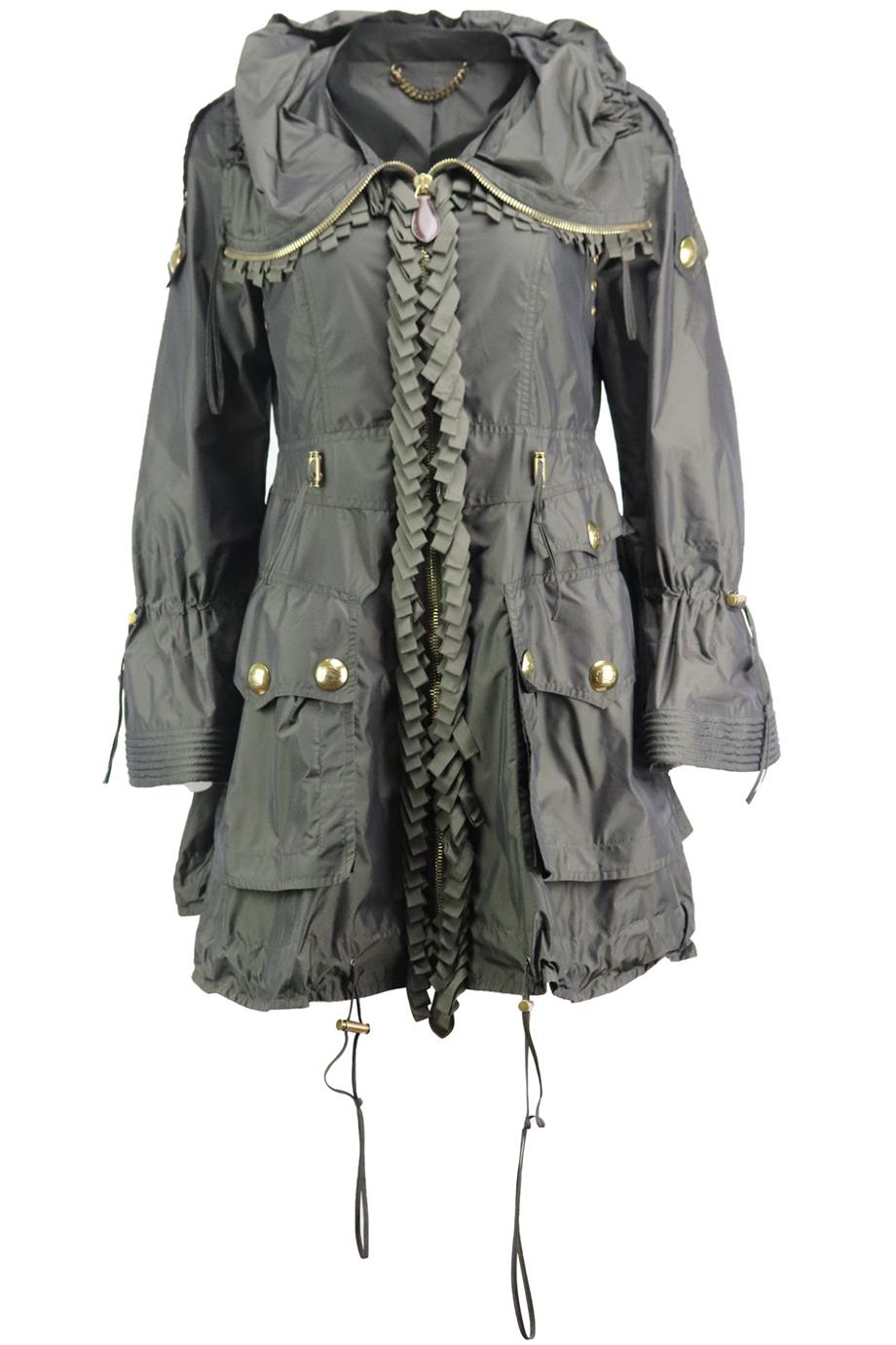 BURBERRY OVERSIZED FRINGED SHELL COAT IT 36 UK 4