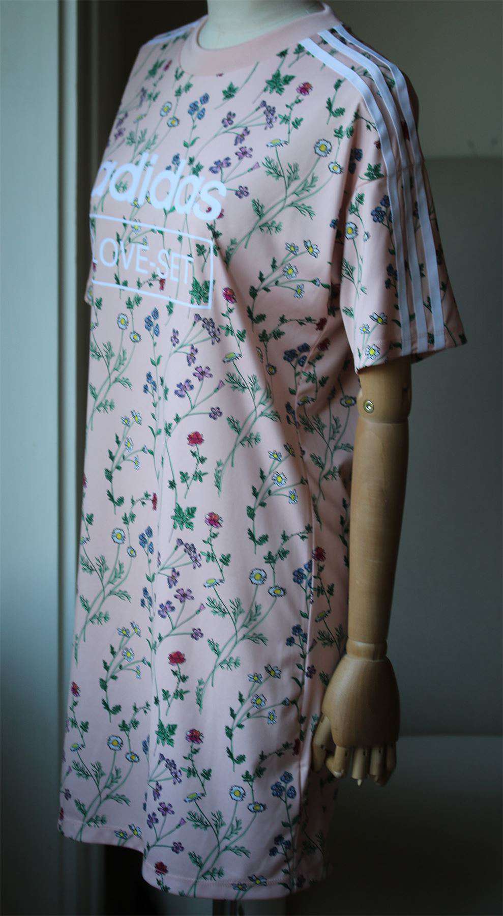ADIDAS ORIGINALS FLORAL PRINT T-SHIRT DRESS UK 6