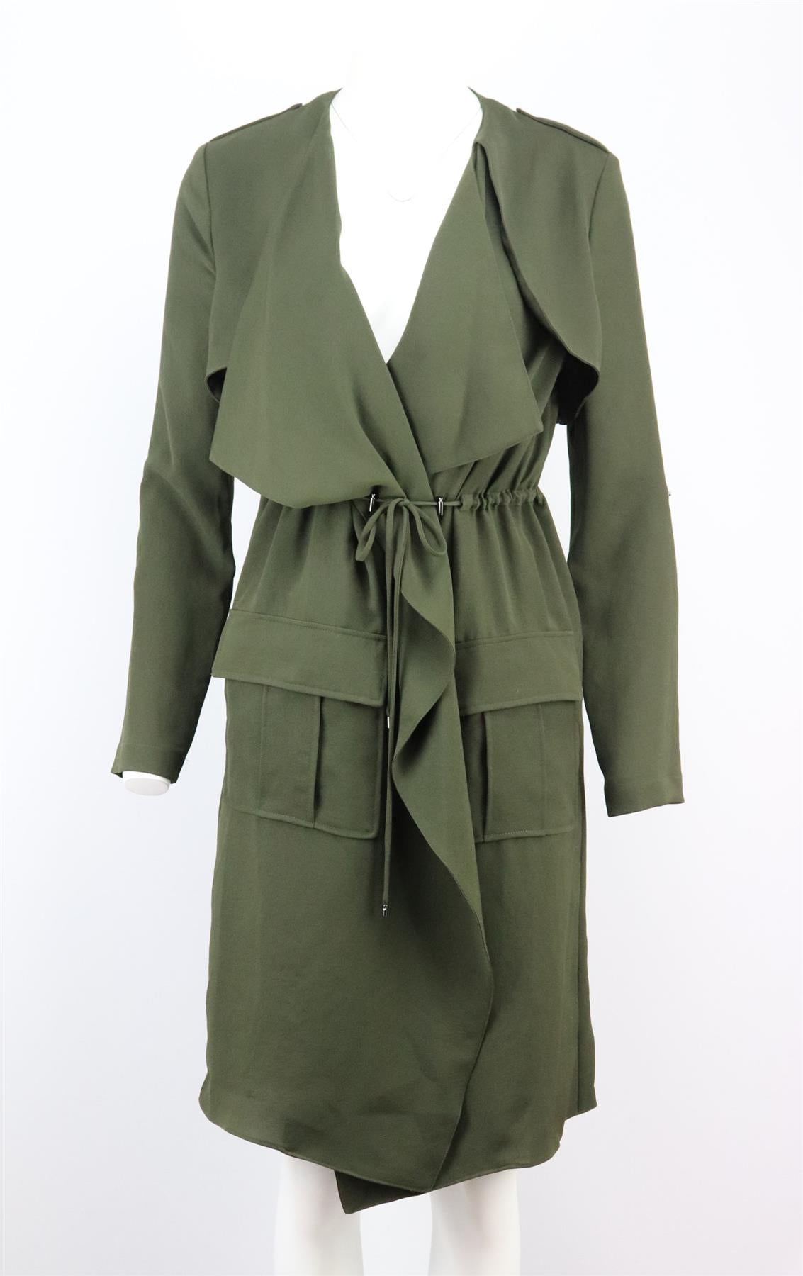 HAUTE HIPPIE ASYMMETRIC WOVEN TRENCH COAT SMALL | nikkibradford HAUTE HIPPIE ASYMMETRIC WOVEN TRENCH COAT SMALL | nikkibradford