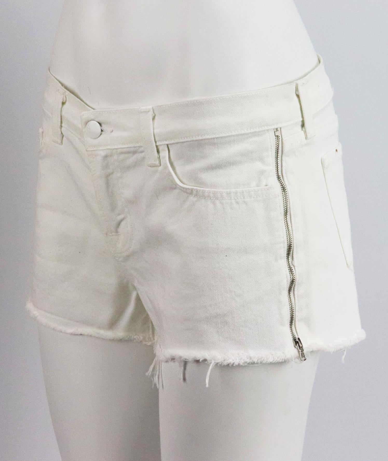 J BRAND RITA ZIP DETAIL DENIM SHORTS W26 UK 8