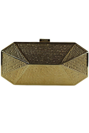 STARK EMBOSSED GOLD TONE CLUTCH