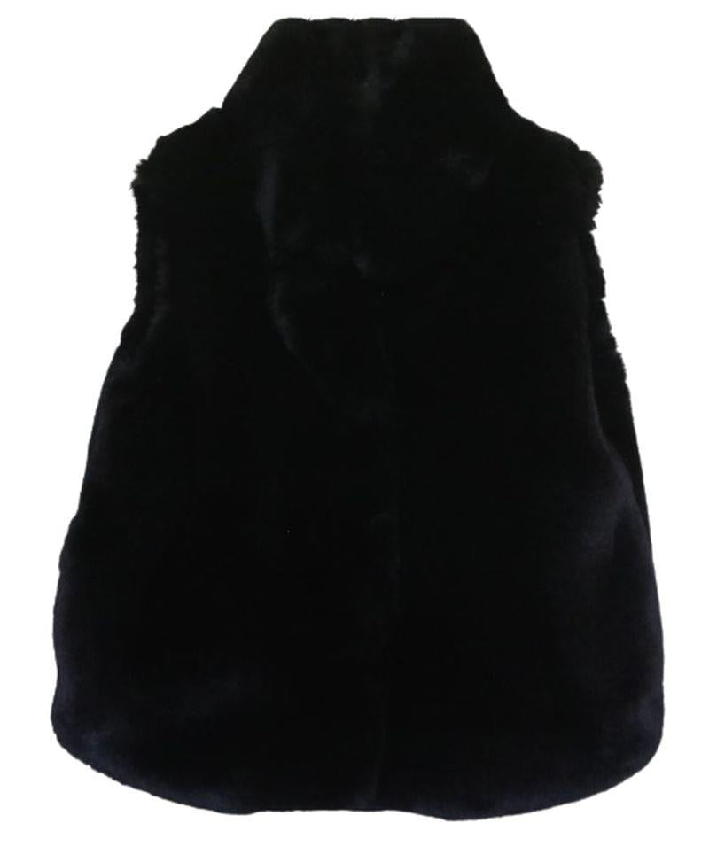 MILLY MINIS GIRLS BLACK FAUX FUR GILET 4 YEARS
