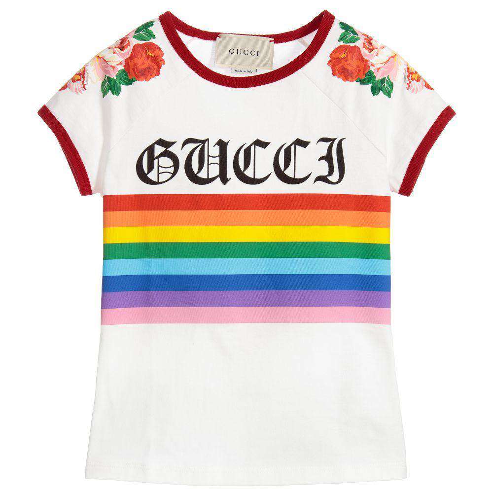 GUCCI GIRLS WHITE GUCCI LOVE T-SHIRT 4 YEARS