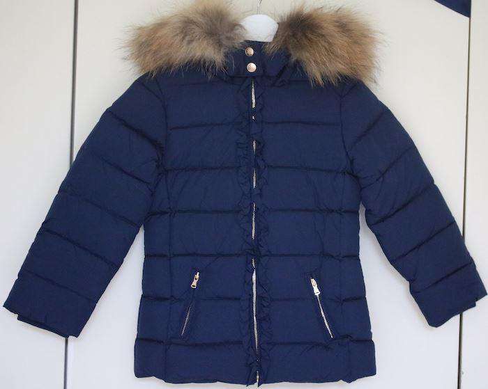 TARTINE ET CHOCOLAT GIRLS NAVY BLUE DOWN PADDED JACKET 6 YEARS