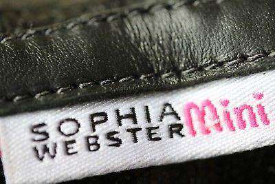 SOPHIA WEBSTER MINI GIRLS BLACK GLITTER WILEY BOOTS EU 26 UK 8.5
