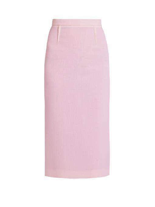 ROLAND MOURET ARRETON WOOL CREPE PENCIL SKIRT UK 12