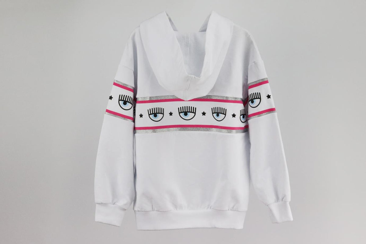 CHIARA FERRAGNI KIDS GIRLS COTTON HOODIE 8 YEARS